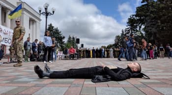 Bozhena protesting