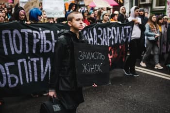 Bozhena protesting